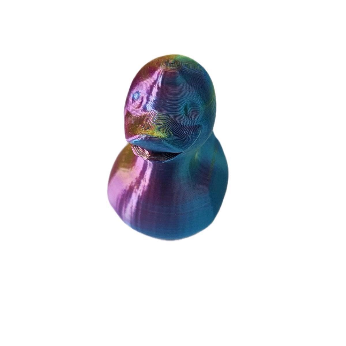 Multicoloured Duck 3D Printed Statue - 8x6x8cm - Great Gift for All Ages Decor Eye Room Ornaments - 3D printed multicolour duck ornament with smooth colour-shift finish, perfect for desk décor, shelves, and unique gift ideas. 🦆✨
